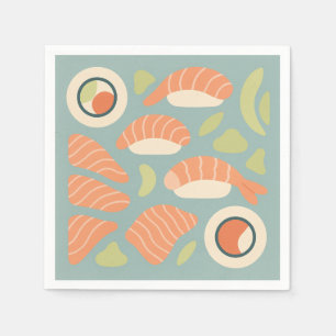 Serviette En Papier Sushi & Sashimi (à l'américaine)