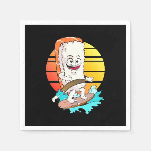 Serviette En Papier Sushi surf (Devant)