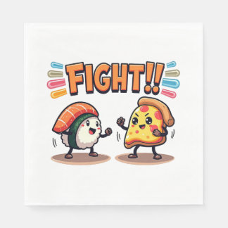 Serviette En Papier Sushi vs Pizza