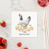 Serviette En Papier Sussex Chicken Mama Hen et Chicks (En situation)