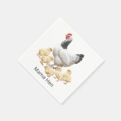 Serviette En Papier Sussex Chicken Mama Hen et Chicks (Coin)