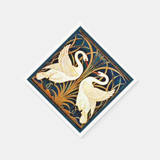 Serviette En Papier Swan et Rush et Iris, (Coin)