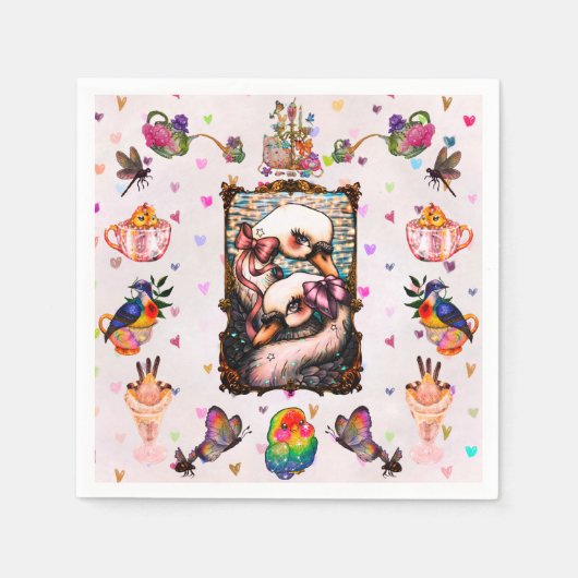 Serviette En Papier Swan Lovers (Devant)