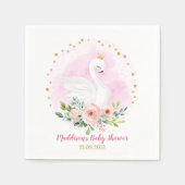 Serviette En Papier Swan Princess Baby shower Party Napkin (Devant)