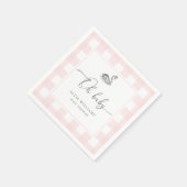 Serviette En Papier Swan rose En vichy Oh Baby Papier Napkin (Coin)