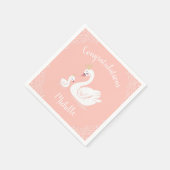 Serviette En Papier Swans Baby shower Oiseau avec héritier (Coin)