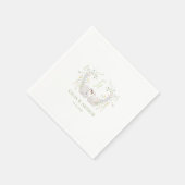 Serviette En Papier Swans Floral Monogram Crest Wedding  (Coin)