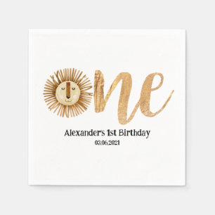 Serviette En Papier Sweari Lion Kids 1er Anniversaire serviettes