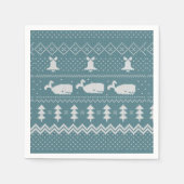 Serviette En Papier Sweat de Noël Motif Knished Baleine Scandi (Devant)