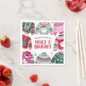 Serviette En Papier Sweat moche avec Père Noël, Noël des rennes (En situation)
