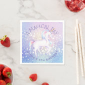 Serviette En Papier Swebow Unicorn Glittery Anniversaire Nom de la fêt (En situation)