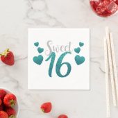 Serviette En Papier Sweet 16 (En situation)