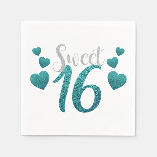Serviette En Papier Sweet 16 (Devant)