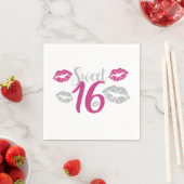 Serviette En Papier Sweet 16 (En situation)