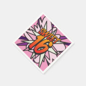 Serviette En Papier SWEET 16 Anniversaire Fun Retro Comic Book Rose (Coin)