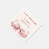 Serviette En Papier Sweet 16 arc rose crème (Coin)