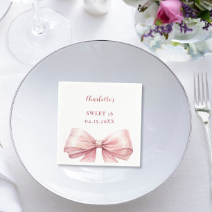 Serviette En Papier Sweet 16 arc rose élégant moderne