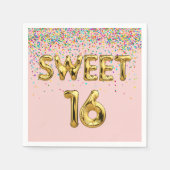 Serviette En Papier Sweet 16 Ballons et Confetti (Devant)