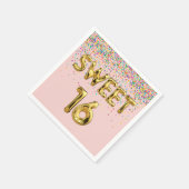 Serviette En Papier Sweet 16 Ballons et Confetti (Coin)