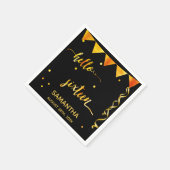 Serviette En Papier Sweet 16 Black Gold nom fête (Coin)