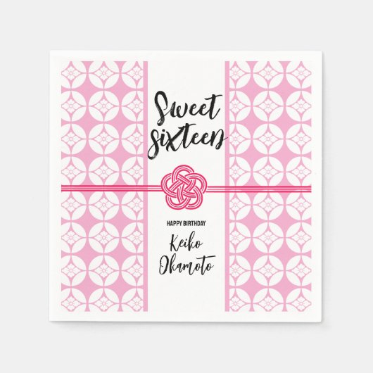 Serviette En Papier Sweet 16 fête d'anniversaire 花 菱 七 宝 紋 Hanabishi S (Devant)