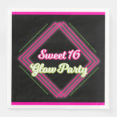 Serviette En Papier Sweet 16 Glow Party (Devant)