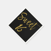 Serviette En Papier Sweet 16 Gold Foil Anniversaire serviettes (Coin)