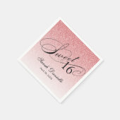 Serviette En Papier Sweet 16 Joli Parties scintillant rose Glam Person (Coin)