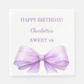 Serviette En Papier Sweet 16 lavender bow luncheon (Devant)