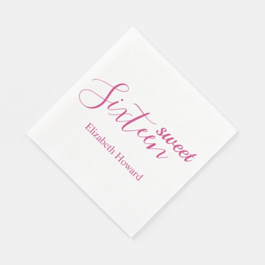 Serviette En Papier Sweet 16 papier personnalisé (Coin)