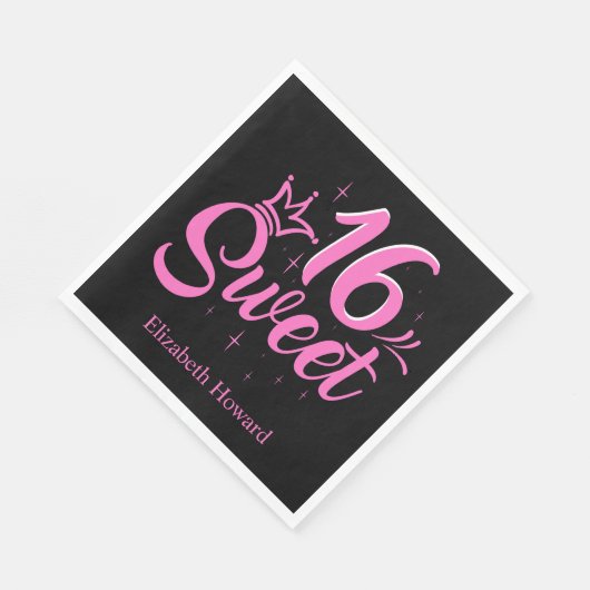 Serviette En Papier Sweet 16 papier personnalisé (Coin)
