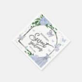 Serviette En Papier Sweet 16 Papillons Dusty Blue Blush Gown (Coin)