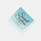 Serviette En Papier Sweet 16 Parties scintillant Bleue Ombre Personnal (Coin)