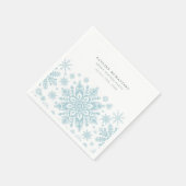 Serviette En Papier Sweet 16 Party Bleu blanc Snowflake hiver (Coin)