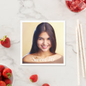 Serviette En Papier Sweet 16 party custom photo script (En situation)