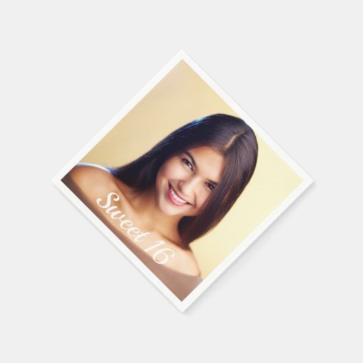 Serviette En Papier Sweet 16 party custom photo script (Coin)