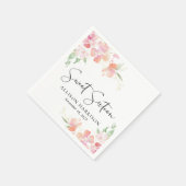 Serviette En Papier Sweet 16 Rose Floral fête d'anniversaire (Coin)