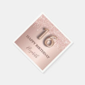 Serviette En Papier Sweet 16 rose or parties scintillant rouge nom gou (Coin)