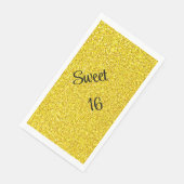 Serviette En Papier Sweet 16 Seteen Gold Parties scintillant fête d'an (Coin)
