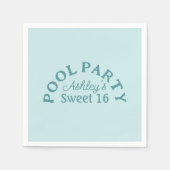 Serviette En Papier Sweet 16 Summer Pool Party Anniversaire Papier Nap (Devant)