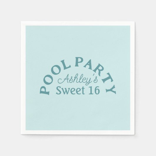 Serviette En Papier Sweet 16 Summer Pool Party Anniversaire Papier Nap (Devant)