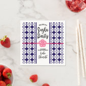 Serviette En Papier Sweet 16 Sushi party 花菱七宝紋 Hanabishi Shippo (En situation)