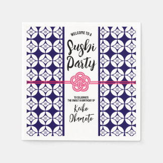 Serviette En Papier Sweet 16 Sushi party 花菱七宝紋 Hanabishi Shippo