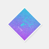 Serviette En Papier Sweet 16 Turquoise Purple Ombre Parties scintillan (Coin)