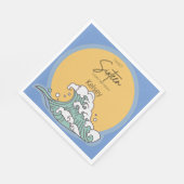Serviette En Papier Sweet 16 Wave and Sun Monogram - Nom (Coin)