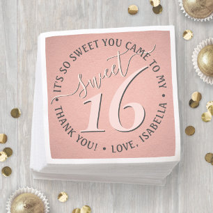 Serviette En Papier Sweet 16e fête d'anniversaire moderne Glam Girly r