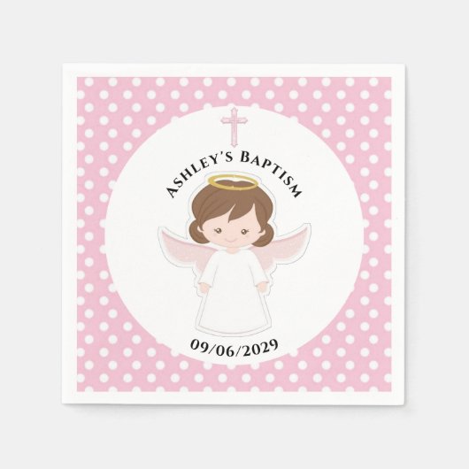 Serviette En Papier Sweet Angel Baptism Premier Parti Communion (Devant)