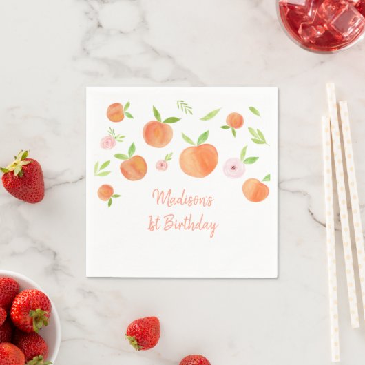 Serviette En Papier Sweet As A Peach Anniversaire (En situation)