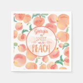 Serviette En Papier Sweet as a Peach Birthday Party Napkins (Devant)