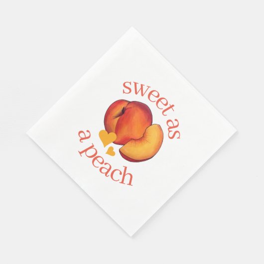 Serviette En Papier Sweet as a Peach Ripe Georgia Pache Fruit (Coin)